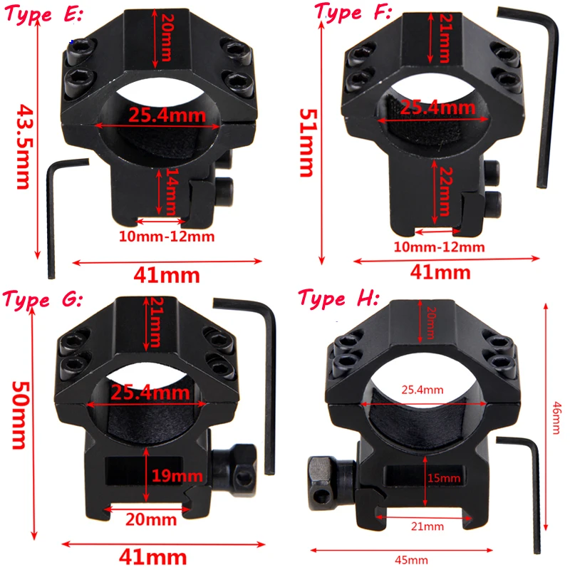 30 مللي متر/25 مللي متر بندقية Riflescope جبل الطوق 11 مللي متر/20 مللي متر/21 مللي متر تتوافق Picatinny السكك الحديدية محول عالية/الانظار بندقية ويفر نطاق ا...