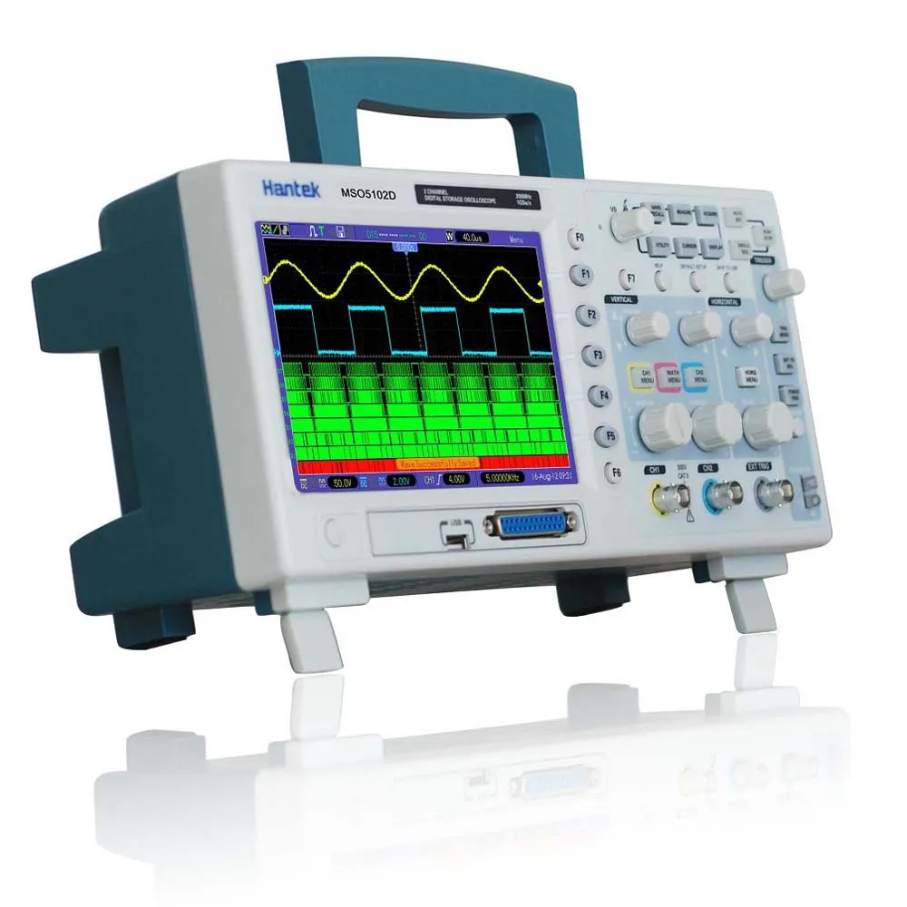 O040 Новый Hantek Настольный осциллограф MSO5102D 5102D 100 МГц 1GSa/s LCD 7 &quotи логический