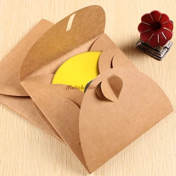 

50pcs/lot-13*13cm Blank Kraft Paper DVD CD Bags Packing Cover Holder Boxes Envelopes Wedding Party Favor Gift Packaging Bags