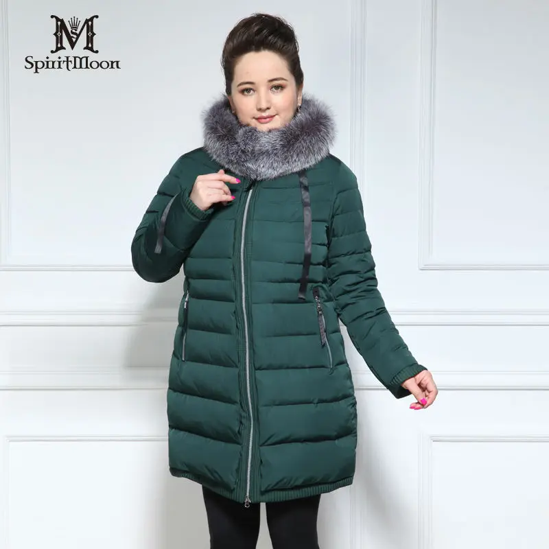 SpiritMoon Marke frauen blusen Verlängern Winter Jacken fuchspelz plus größe frauen kleidung daunenjacke Bio Flaum Dicken Baumwolle Frau SpiritMoon Marke frauen blusen Verlängern Winter Jacken fuchspelz plus größe frauen kleidung daunenjacke Bio Flaum Dicken Baumwolle Frau