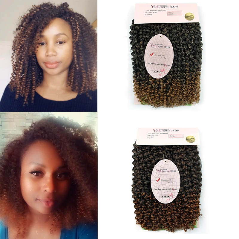 Curly Crochet braids Low Temperature Fiber 10 Inch 3strands/pack Can Be Re-model Synthetic Hair Braids