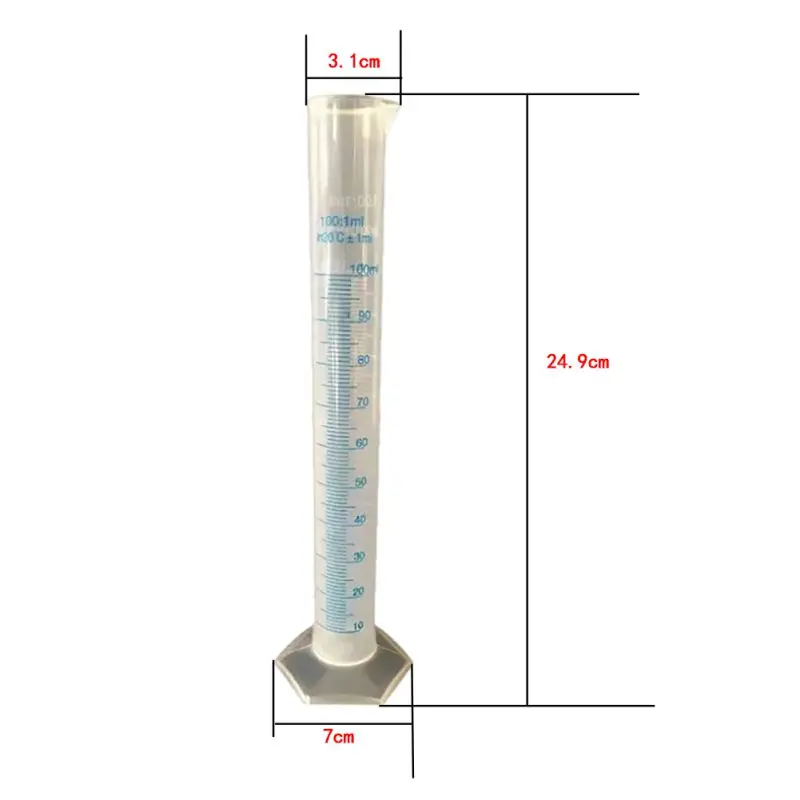 Transparent Measuring Graduated Cylinders Lab Test Tube Liquid Solid