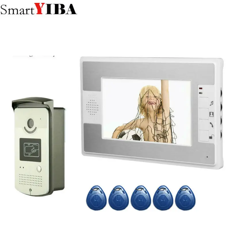 Best SmartYIBA Video Intercom 7 #039; #039;Inch Monitor Wired Video Doorbell Door Phone Intercom System RFID Access Control 1 Monitor 1 Camera