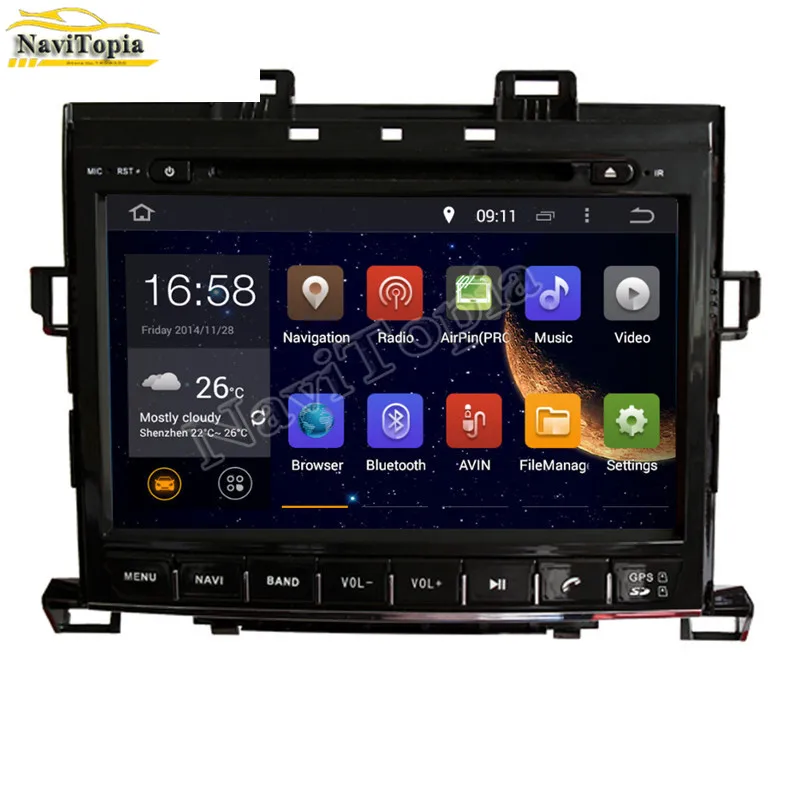 NAVITOPIA 9 дюймов 4 Гб ОЗУ 64 ПЗУ PX6 шестиядерный Android 0 автомобильный DVD-плеер