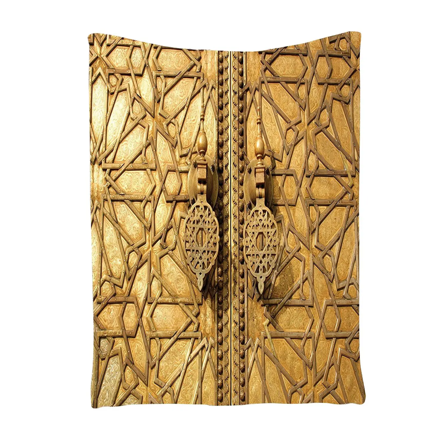 

Gold Tapestry Moroccan Decor MaIn Golden Gates Attraction, Bedroom Living Room Dorm Decor,100*150cm