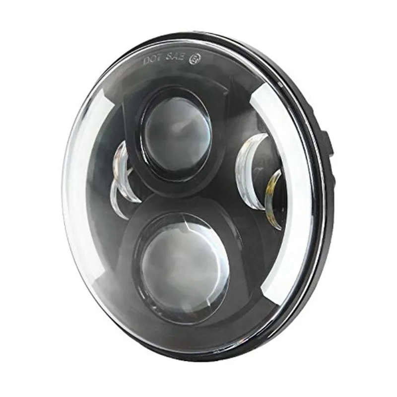 Suporte de Farol de Led para Motocicleta Acessórios para Motocicleta Polegadas com Revestimento Farol de Lâmpada para Harley Anel de 7 Alta - Baixa Luz Led 7 '' 50w h4 5 Home & Garden