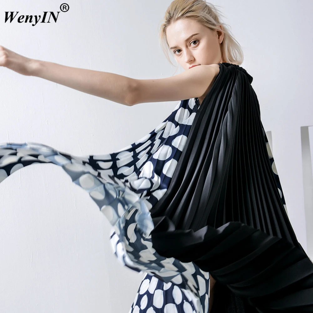WENYIN/2018 летние модные элегантные Цвета контраст с принтом в горошек