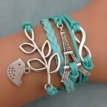 1 шт. бесконечно ручная работа браслет. металл очарование, воск шнур, кожаный браслет, модный драгоценный браслет 3611