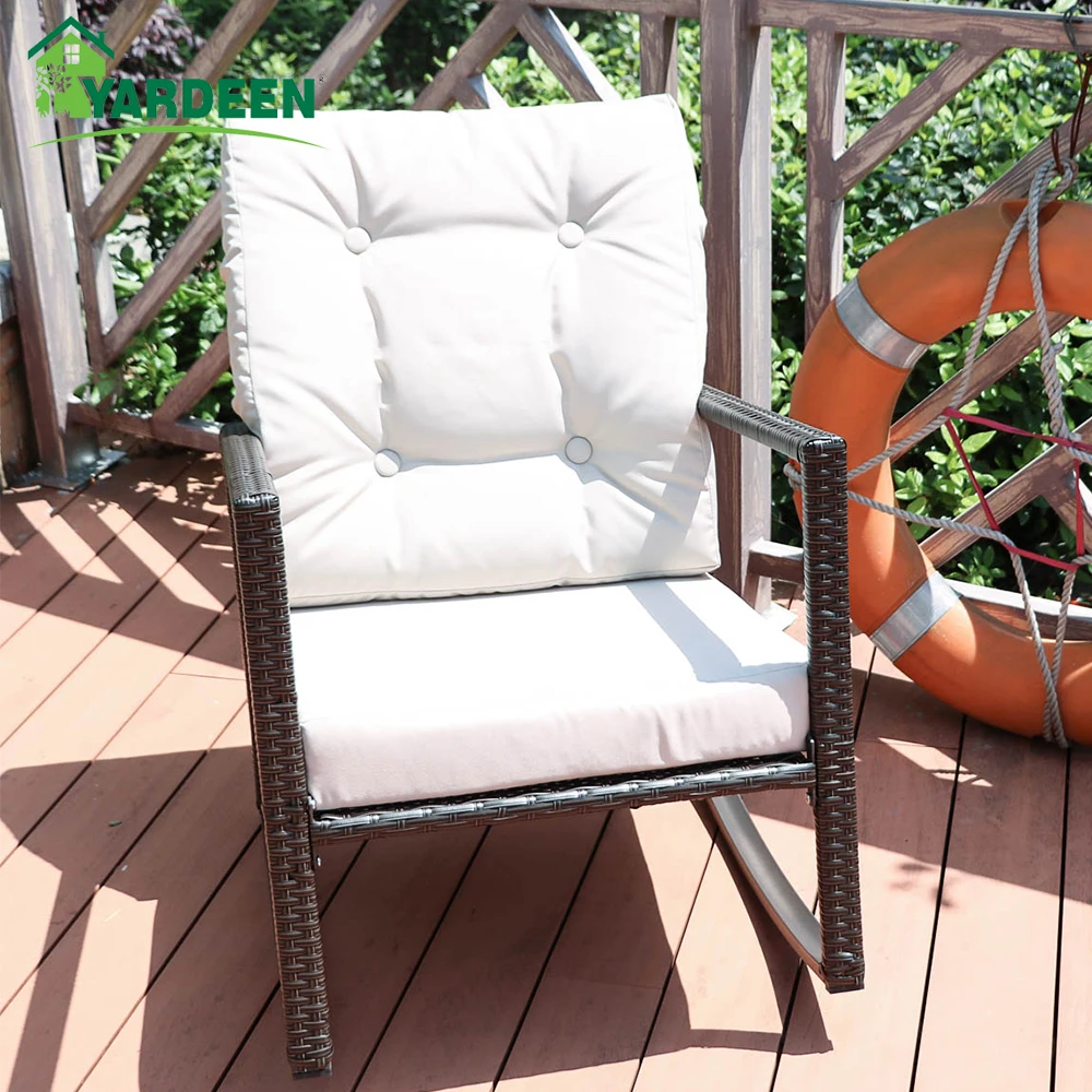 

Yardeen Rocking Rattan Garden Chair Outdoor Patio Yard Furniture Wicker Chair with Cushion