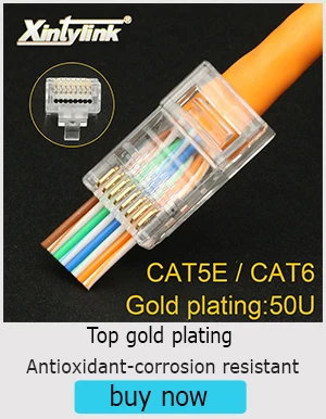 Xintylink rj45 разъем cat6 сетевой разъем 8p8c stp rj 45 мужской экранированный позолоченный 50 шт. 100 для XL 1,2 мм cat 6 ethernet кабель