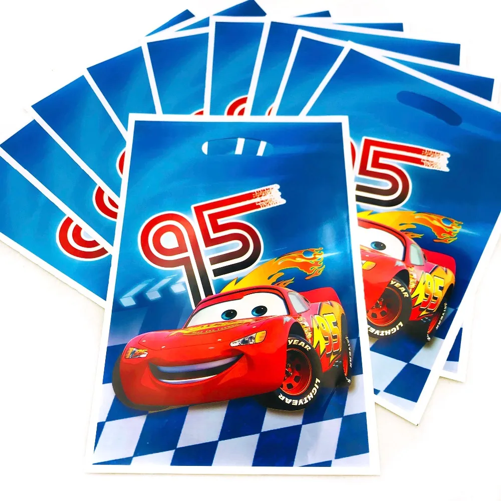 10 шт./компл. Lightning Mcqueen подарки сумки Happy День рождения украшения добычи хозяйственная сумка Baby Shower вечерние комплект поставки