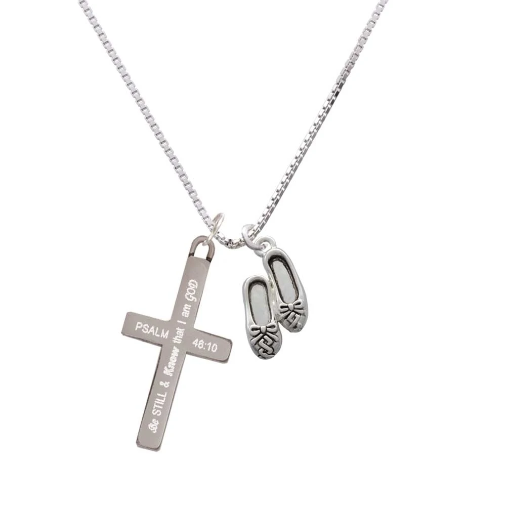 Ballet Slippers - Be Still and Know - Cross Necklace