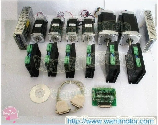 

(80% discount & Germany Ship)  Wantai 5 Axis Stepper Motor 425oz-in&1090oz-in Unipolar+Driver DQ860MA& DQ542MA CNC Router Grind