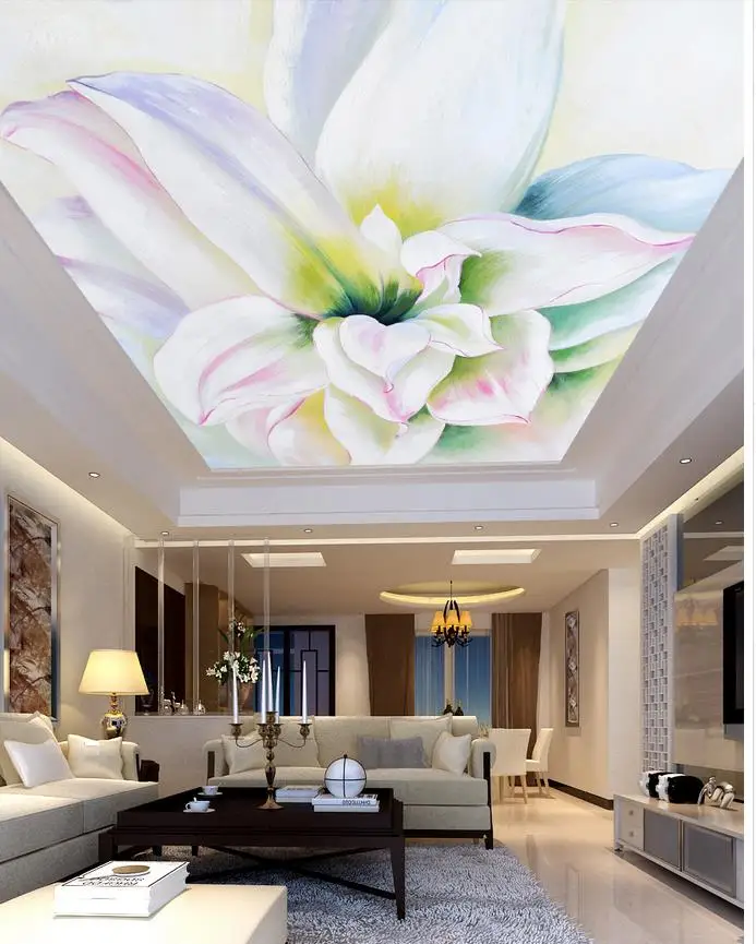 

Retro flowers Continental ceiling frescoes Custom 3d mural wallpaper ceilings Home Decoration