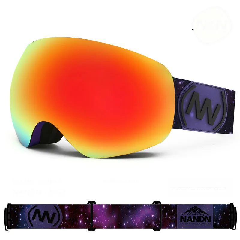 NANDN outdoor Ski Goggles Double Layers UV 400 Anti-fog big Ski mask glasses Skiing Eyewear men women snow snowboarding goggles