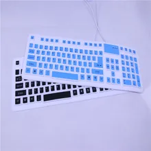 Slim Folding Wired USB Flexible Silicone Soft Keyboard Roll-up Collapsible Teclado Clavier Gamer Mini PC Tablet Laptop Portable