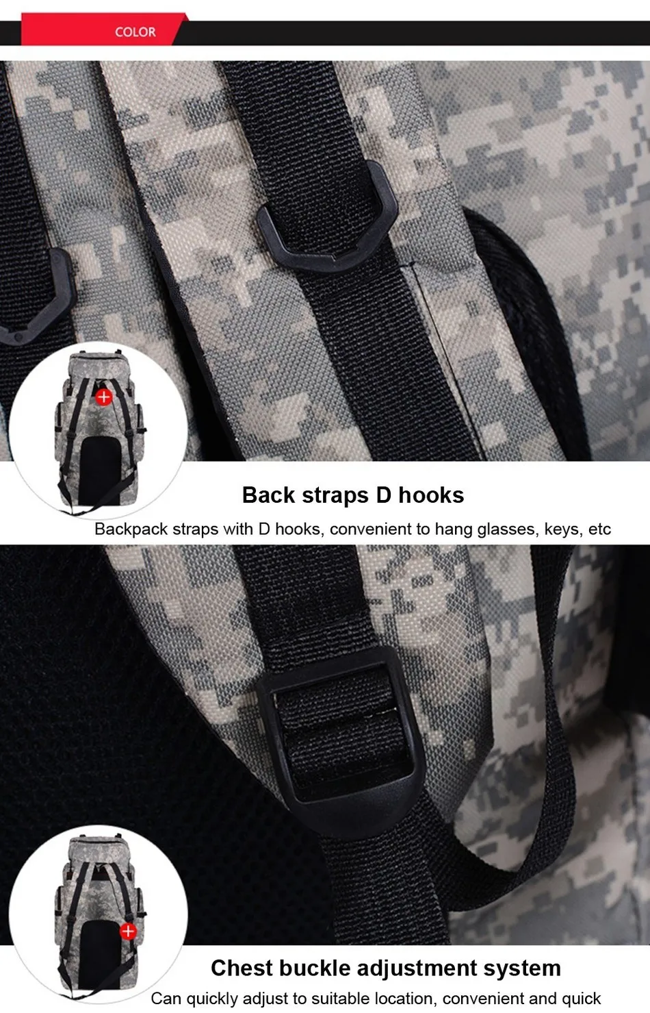 70L Men Tactical Bags Outdoor Sport Bag Waterproof Hiking Camping Bags Travelling Trekking Backpack Military Camouflage Bag (9)