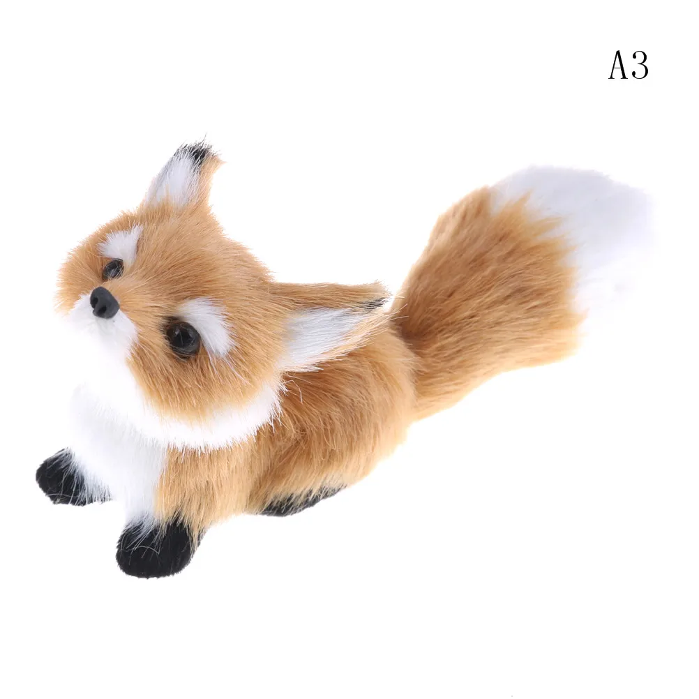 New Simulation brown fox toy furs squatting fox model home decoration Animals World with Static Action Figures Toys Gift for Kid