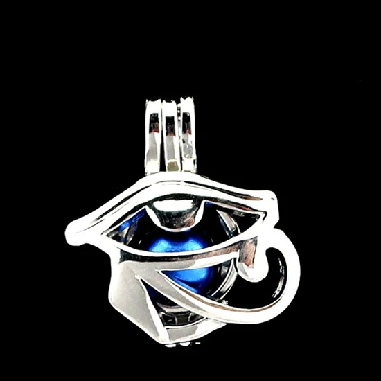 1 шт Серебряная Девушка корона сердце глаз из горного жемчуга клетка из бисера эфирное масло диффузор медальон кулон ювелирных изделий устричный жемчуг - Окраска металла: Eye of Horus