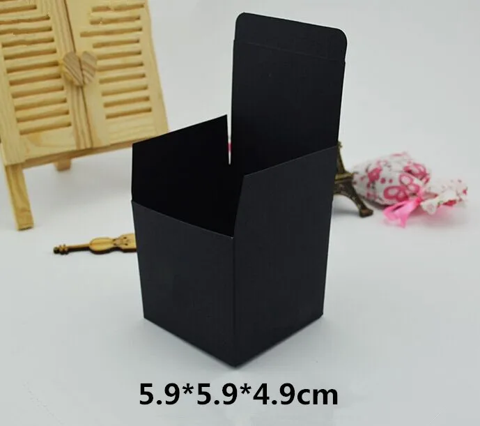 

5.9*5.9*4.9CM Black Kraft Paper Boxes Cosmetic Gift Packing Box Essence Bottle Packaging 200pcs/lot Free shipping