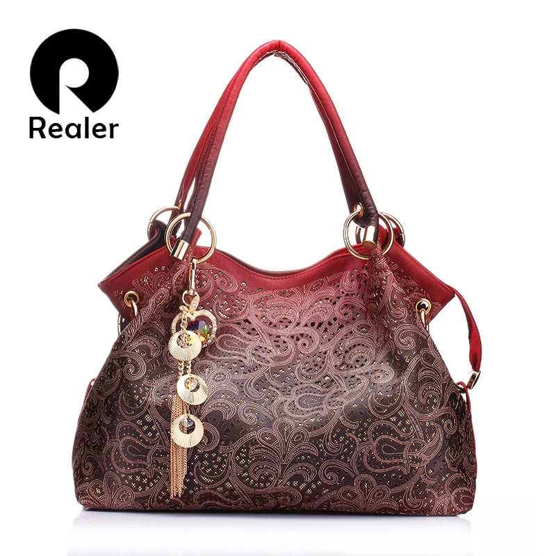 

JIULIN women handbags hollow out ombre floral print shoulder crossbody bags ladies pu leather totes fashion messenger bag female