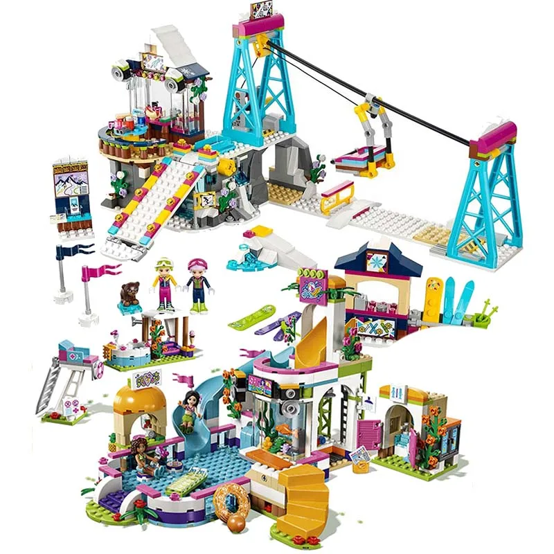 

Girl Series Friends building blocks The Heartlake Summer Pool Snow Resort SkiLift Bricks figure toy kid Compatible with Legoing