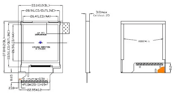 1.44 дюймов 20 P 262 К TFT ЖК-дисплей Экран ili9163 Drive IC 8bit MCU Интерфейс 128*128(RGB