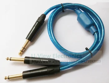 

NCHTEK 2M Advanced Pure Copper 6.35MM Stereo Male to Dual 6.35mm Mono Male Audio Cable With Magnetic Ring/Free Shipping/1PCS