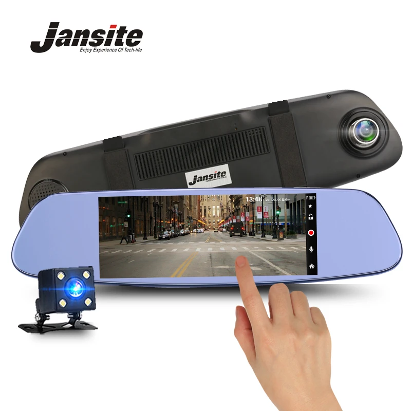 Jansite 7inch touch screen Car DVR 1080P Dual Lens Car font b Cameras b font earview