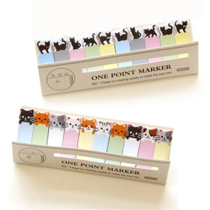 

Office Decoration Cute Funny Joy Cat Style Sticker Post It Bookmark paper Memo Marker Point Flags Sticky Notes Writing label