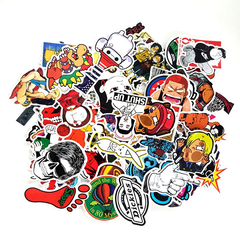 100pcs DIY Graffiti Sticker Bomb Decal Car Motorcycle Suitcase Laptop Covers Stickers Bomb Accessories Toys For children Kids