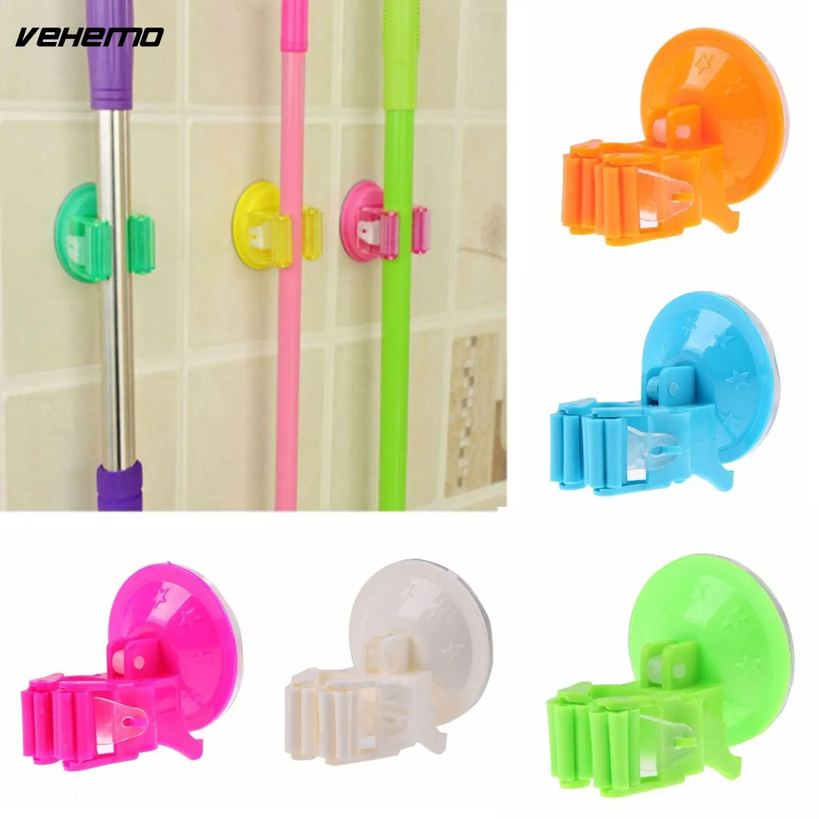

New Wall Mounted Mop Bathroom Holder Hanger Home Kitchen Tools Gadget