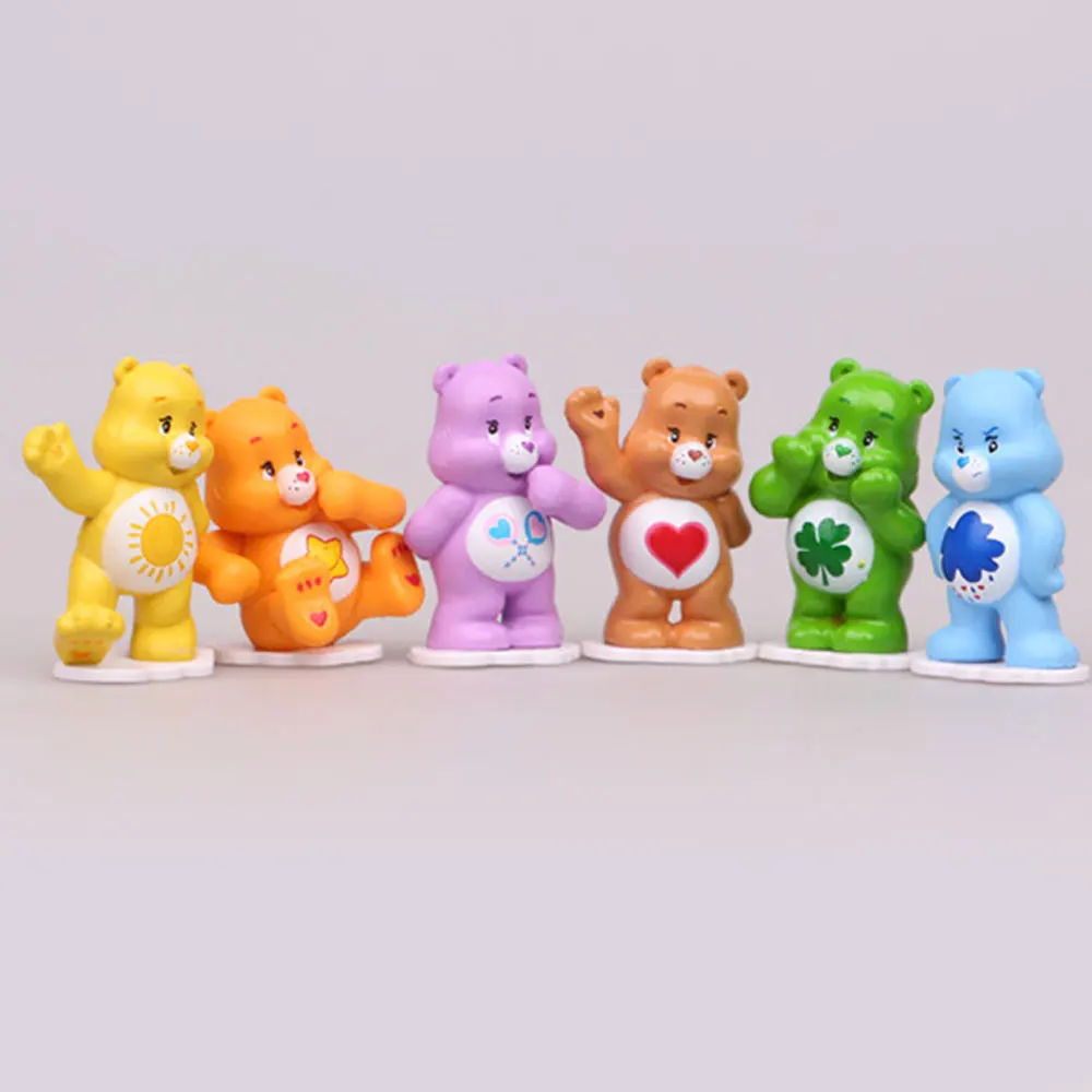 12 шт./компл. DIY Медведь фигурку милые животные миниатюрный пейзаж Игрушка Аниме Kawaii Care Bears медведь Best дети игрушечные модели, подарки