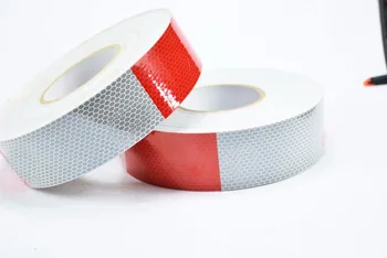 

30 Meters Good Pasteability Red/White 2 Colors Waterproof High Reflective Luminous Car Safety Warning Tape Film Car Sticker