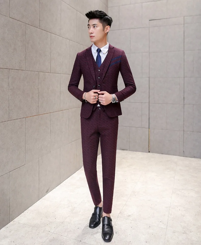 wine red suits