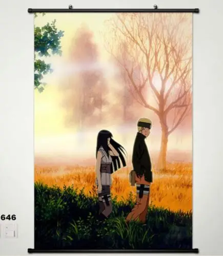Наруто домашний декор Япония плакат прокрутка Uzumaki Hyuga Хината большой 646|posters