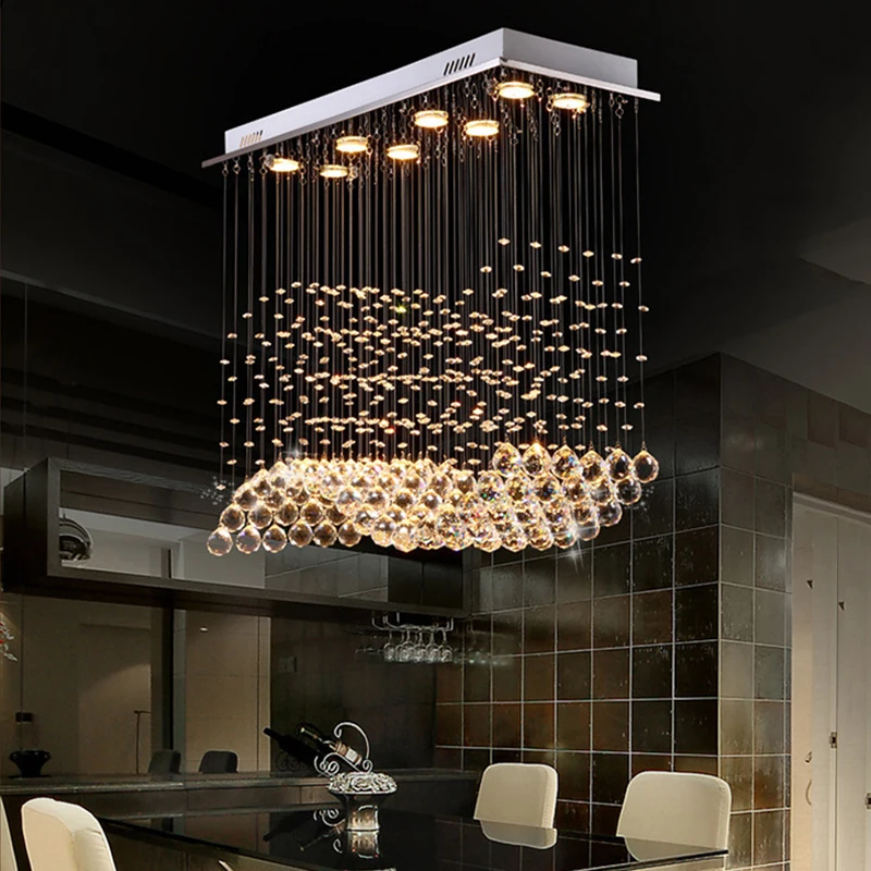 

Modern Luxury LED K9 Crystal Chandeliers lights Restaurants Wave Crystal Chandeliers Lamp Creative Living Room Lighting