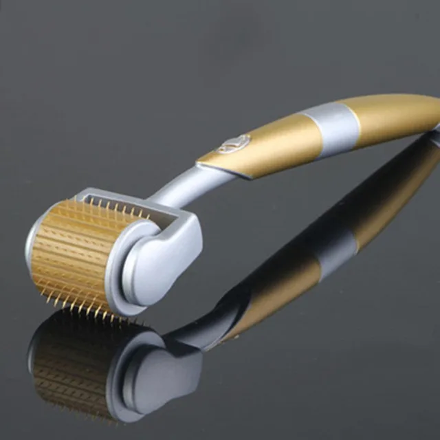 Professional Gold Face Roller Facial Massager 192 Titanium Micro Needle