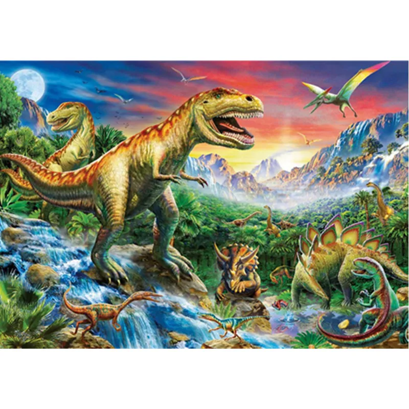 

5d Diy Diamond Painting Cross Stitch Dinosaur Picture Kids Love Paint Diamond Embroidery Kits Home Decor Needlework Gifts
