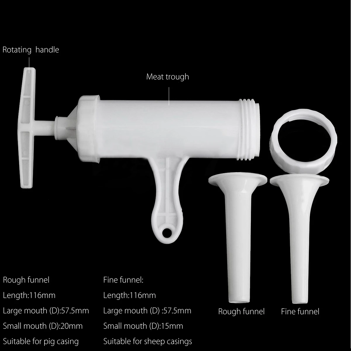 1 комплект ручного колбасная Машина наполнитель выдавливатель для пищевых продуктов сосиски, салями чайник и воронка ручной