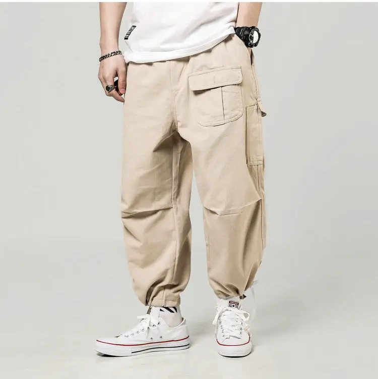 Harajuku мужские брюки-карго в стиле хип-хоп хлопковые Свободные мешковатые армейские брюки с несколькими карманами военные тактические брюки