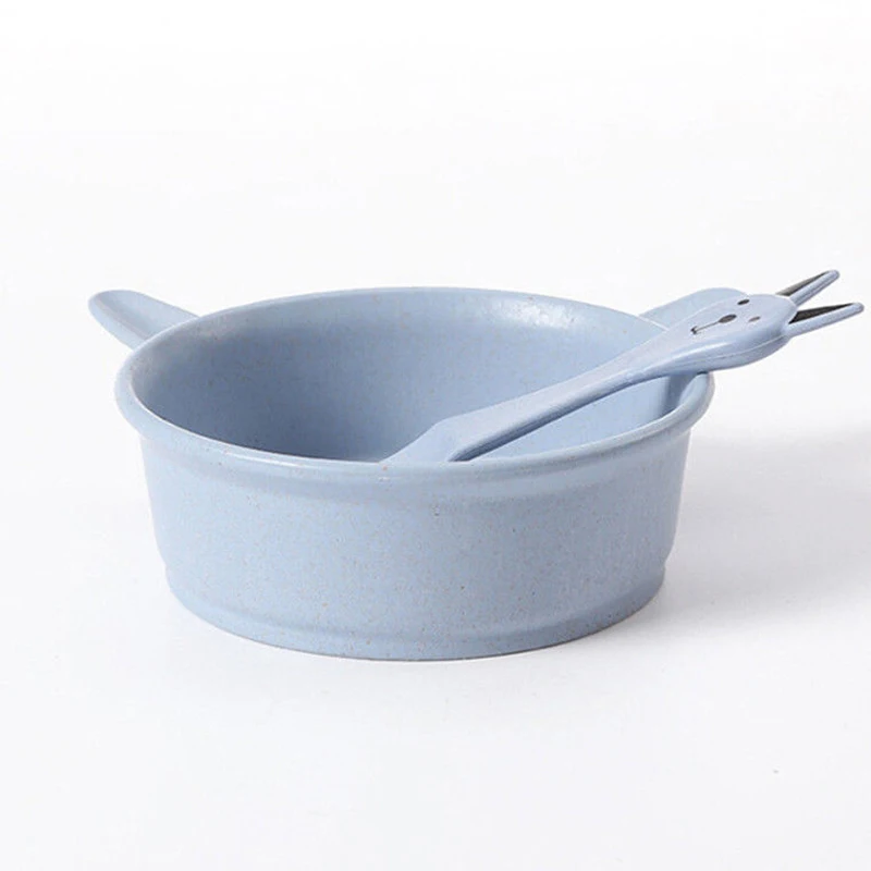 JX-LCLYL 4 Colors Baby Kids Eating Feeding Food Grade BPA Free Bowl Spoon Set