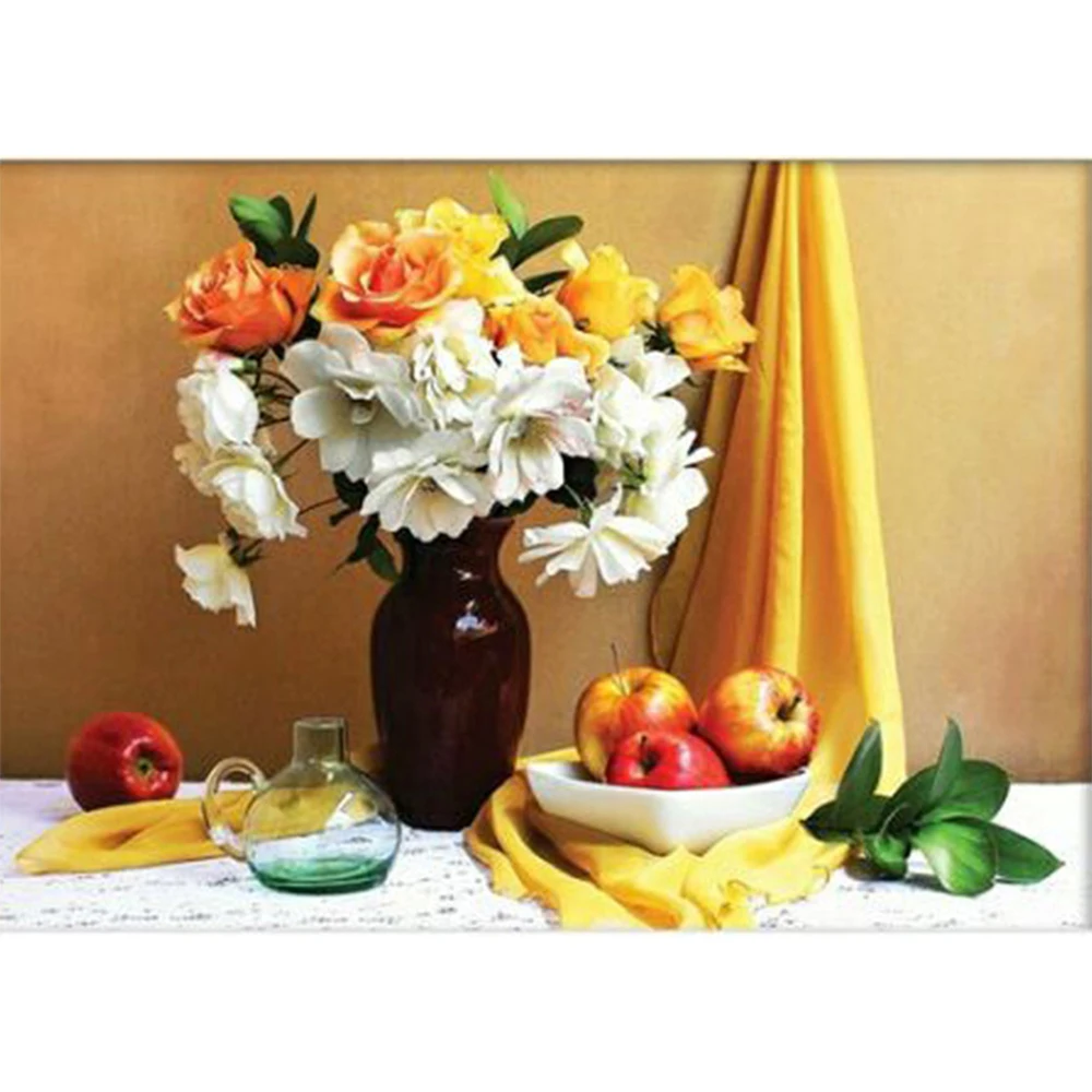 

LI LOYE DIY Diamond Painting round Diamond Rhinestones Cross Stitch Apple vase Kit Diamond Needlework Drill Mosaic crafts RT1081