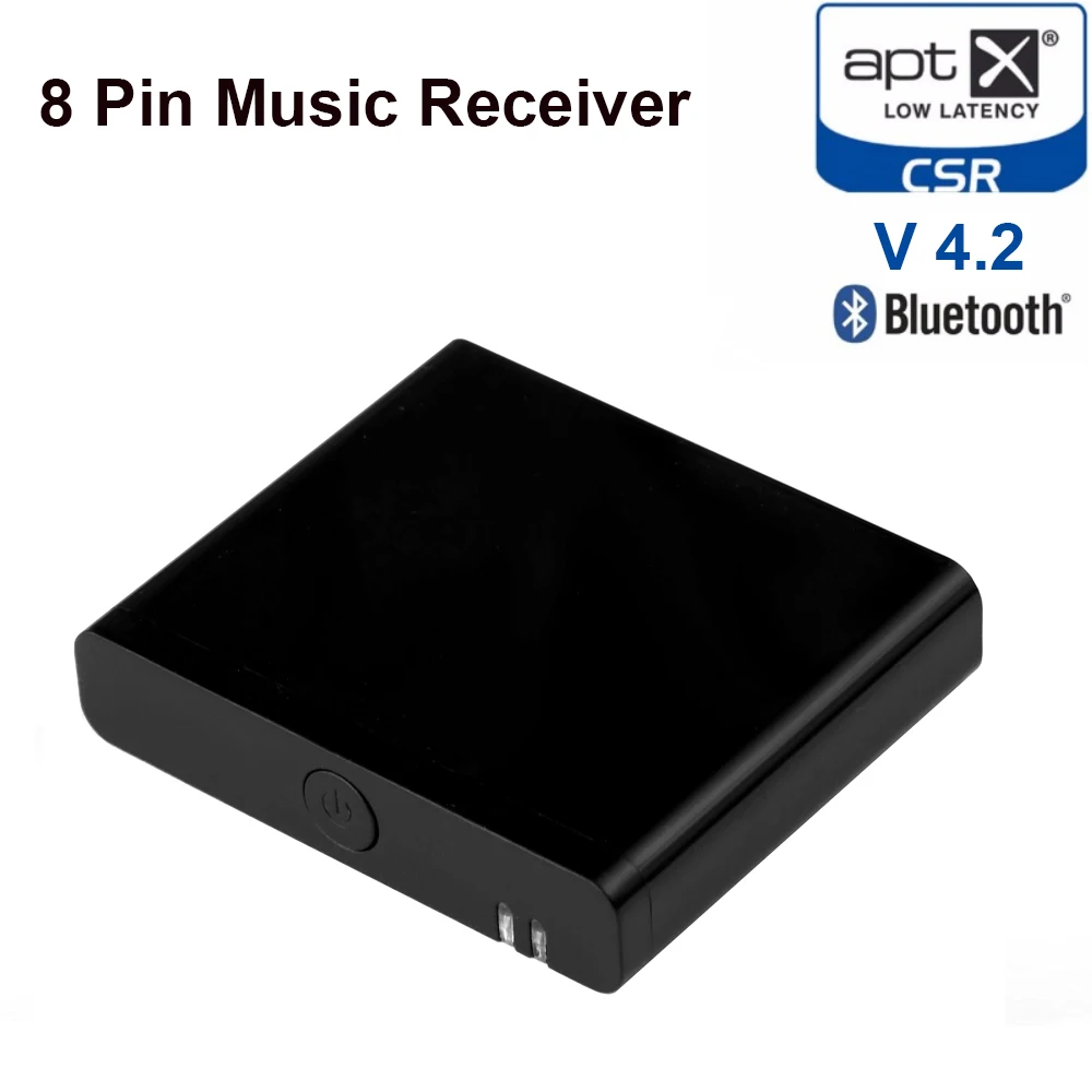 

8pin Bluetooth 4.2 AAC Aptx low latency 8 pin Music Receiver Stereo Audio Adapter for Bose SoundDock III 10 XT lightning speaker