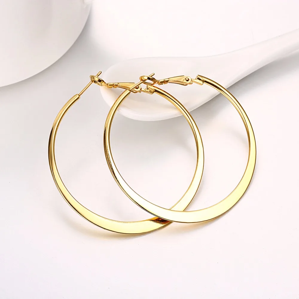 CHUKUI Pendientes Mujer Hoop Earrings Female Big Circle Hoop Earrings Gold  Silver  Rose Gold Earring For Women  Girl Jewelry (9)