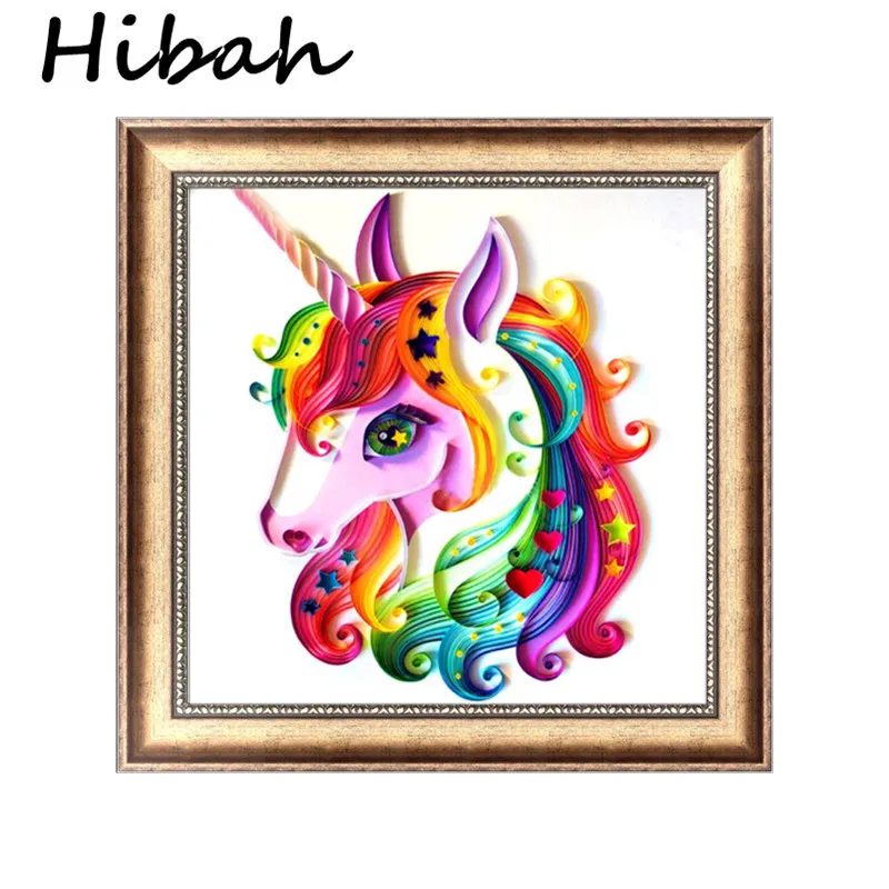 

5D Diamond Cross Stitch Kit Diamond Embroidery Pattern Diamond Painting Mosaic Cartoon Unicorn Pictures