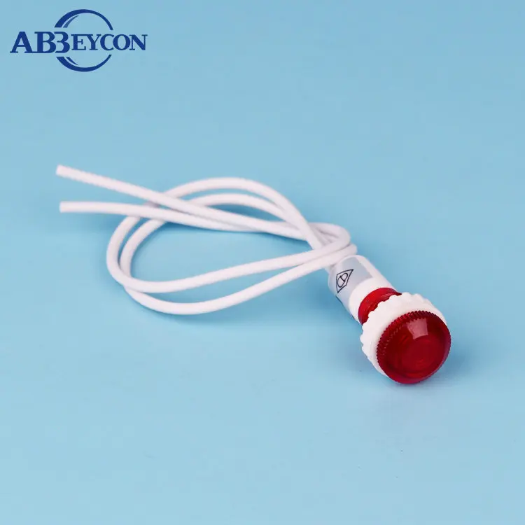 

pilot lamp 220v neon 10mm plastic 220V Red car pilot light with connector indicator light