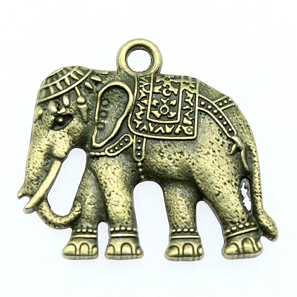 

2pcs Charm Thai Elephant Thai Elephant Charms Pendant For Jewelry Making Antique Bronze Color Thai Elephant Charms 34x37mm