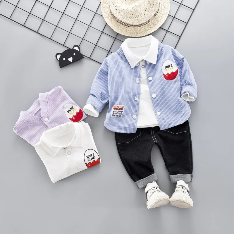 

New Baby Spring Children's Suit Odd Fun Egg Three-piece Set 1-3 Creative Korean Version Boutique Kids Clothing Boys Clothes