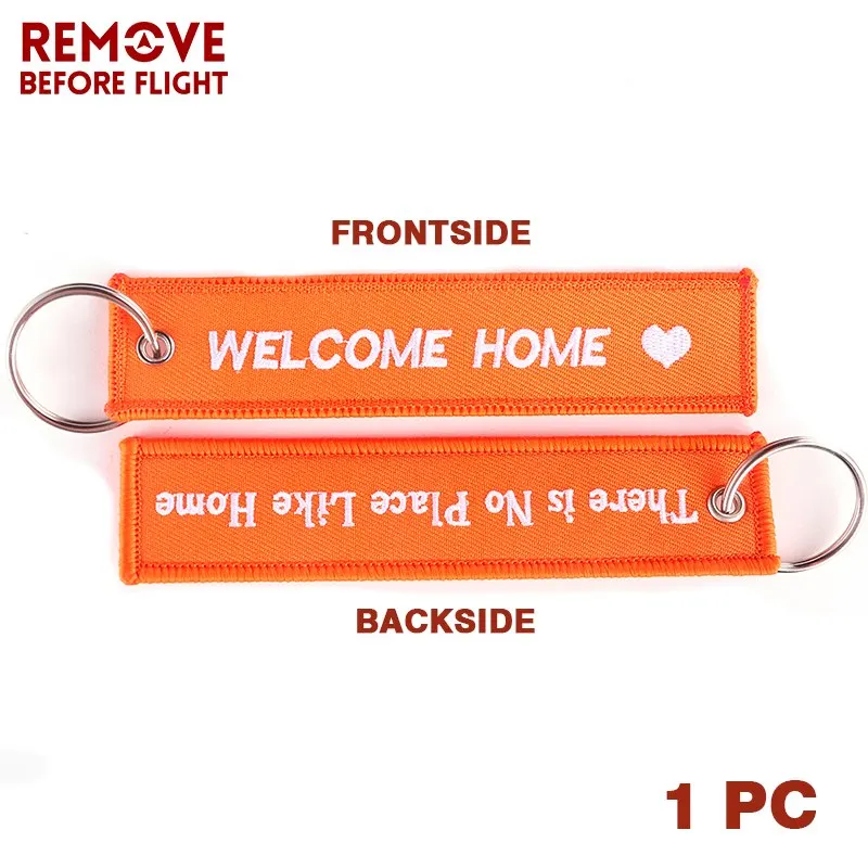 Fashion Jewelry Keychain for Cars and Motorcycles Embroidery Key Chain Key Fobs REMOVE BEFORE FLIGHT Black Keychain Safety Tag10